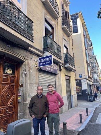 In front of the hostel.